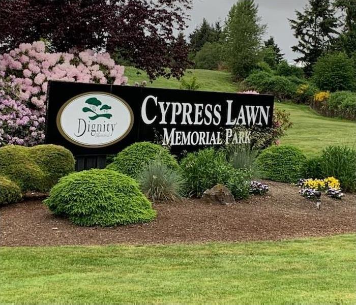 Cypress Lawn Memorial Park entrance sign