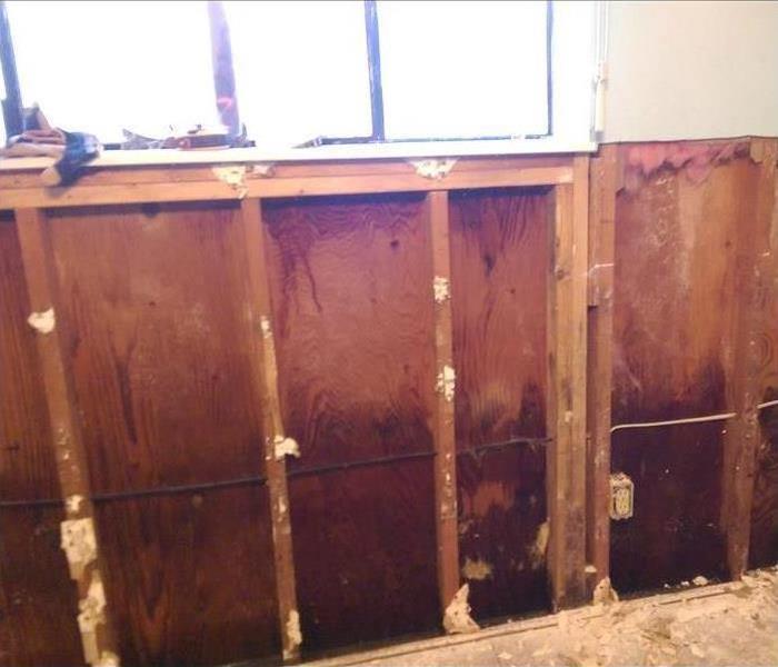 Drywall that was removed after a flood
